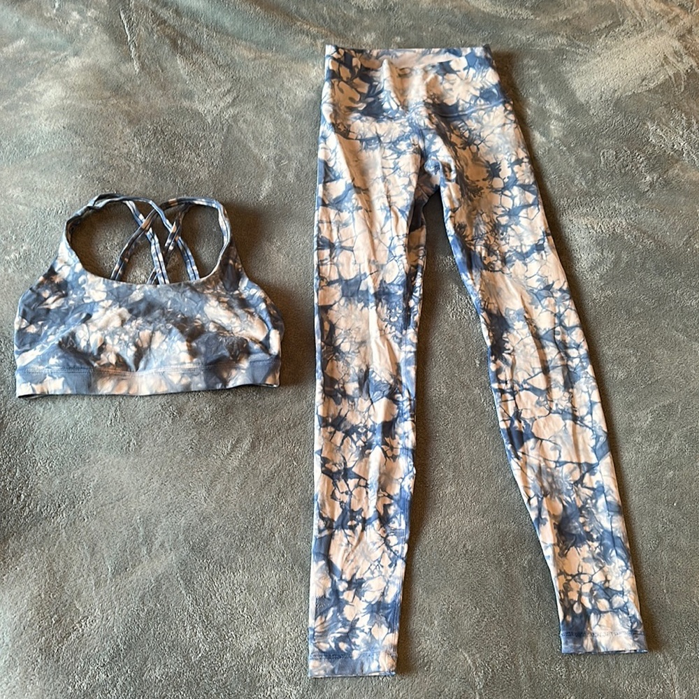 lululemon blue tie dye set like new